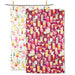 Colorful cocktail kitchen towel pattern double sided eco friendly absorbent fabric