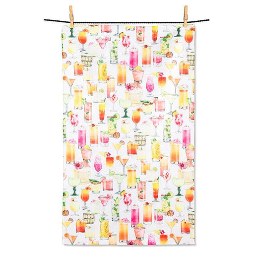 Cocktail print kitchen towels pack of 2 hanging colorful absorbent eco friendly dish towels