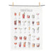 Cocktail illustrated cotton kitchen towel featuring classic drink designs