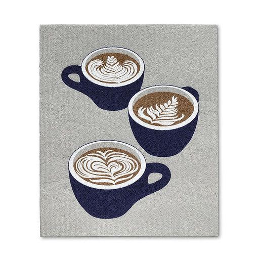 Swedish dishcloth with coffee cup pattern reusable kitchen cleaning cloth