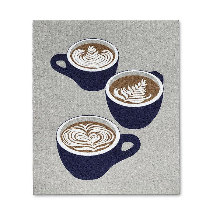Swedish dishcloth with coffee cup pattern reusable kitchen cleaning cloth