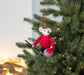 Felt curling mouse ornament hanging on tree holiday decor
