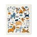 Swedish dishcloth with multiple dog illustrations and names eco friendly cleaning cloth