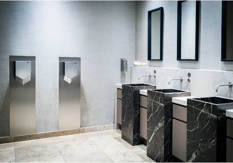 Dyson Airblade V hand dryers installed in modern commercial washroom
