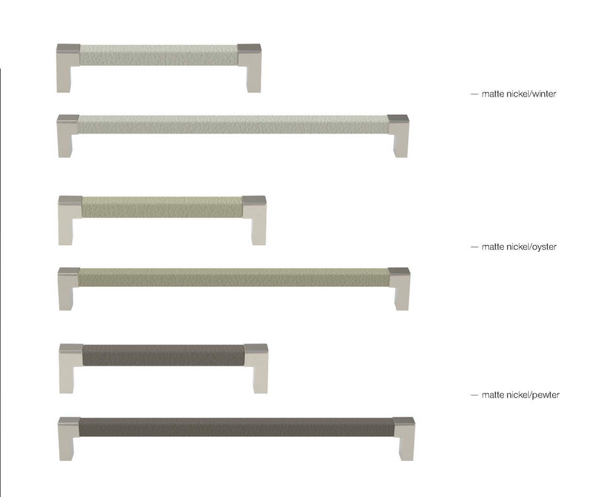 Häfele Elite Leather Cabinet Handle | Matte Nickel & Faux Leather Pull