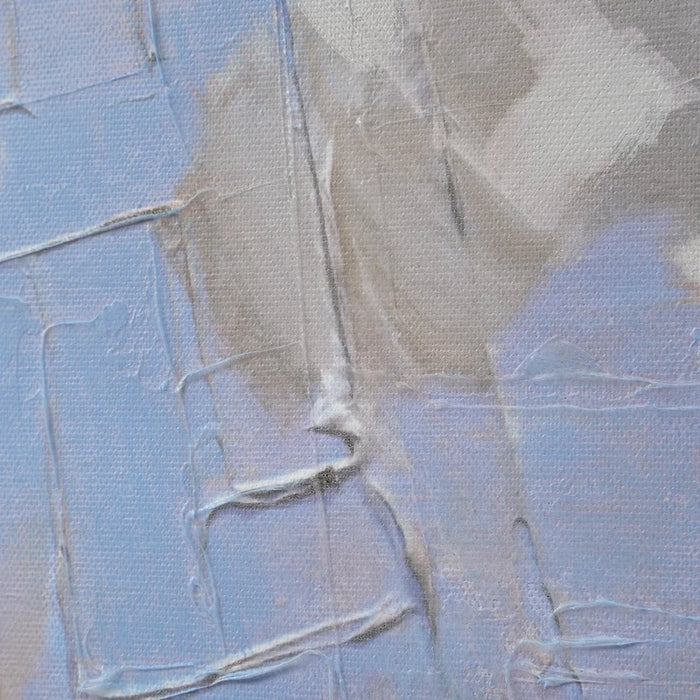 Close-up of blue and grey hand-embellished texture on Everren Peridot canvas