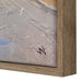 Close-up of the WALD signature and light brown frame on Everren Peridot wall art