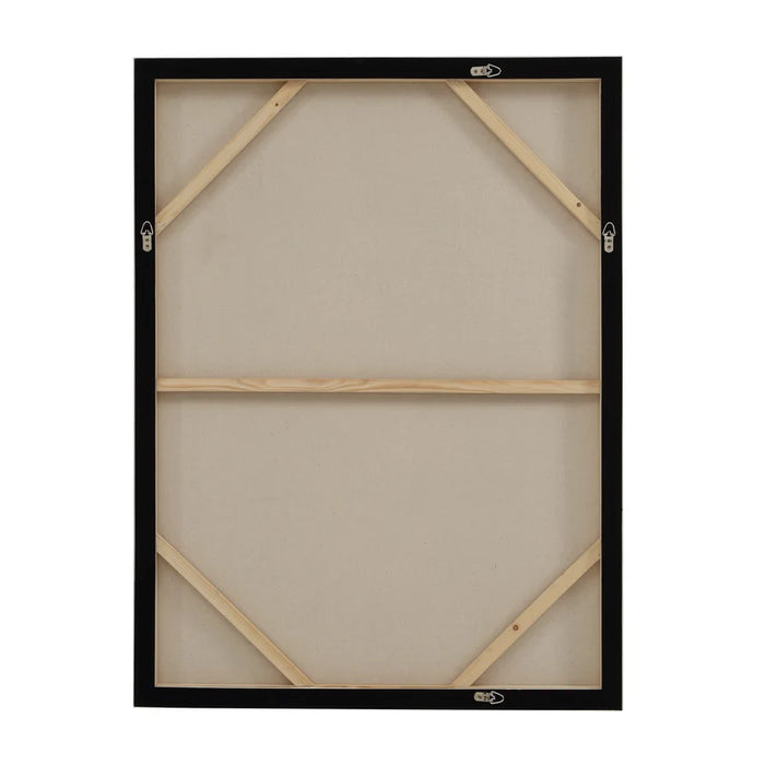 Back view and hanging hardware of Everren Pietro framed canvas wall art