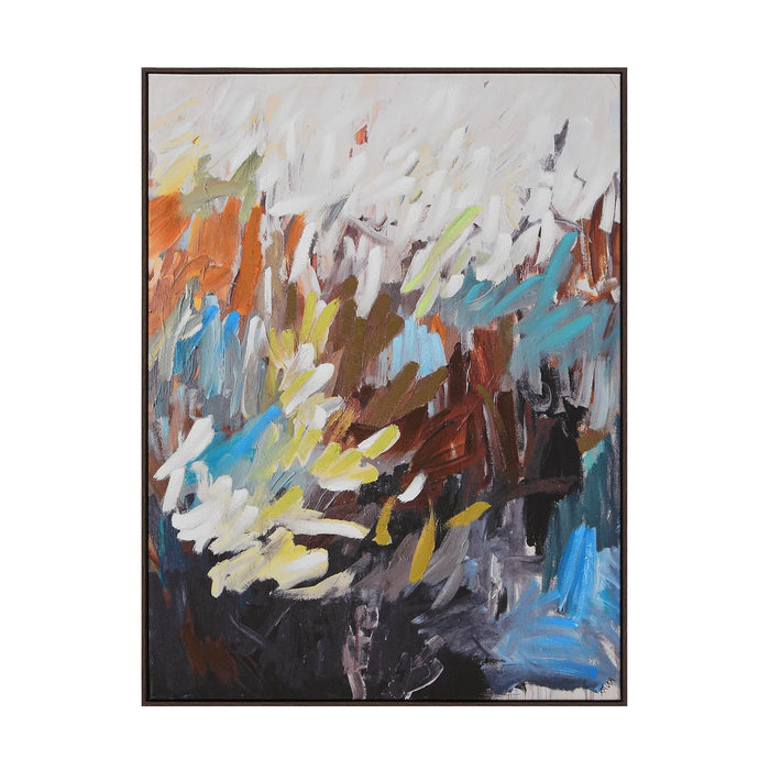 Everren Poise hand-embellished abstract canvas wall art by Renwil