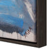 Close-up of the dark wood-look frame on Everren Poise canvas wall art