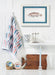 Fish kitchen towel hanging on wall coastal kitchen decor blue red fish pattern