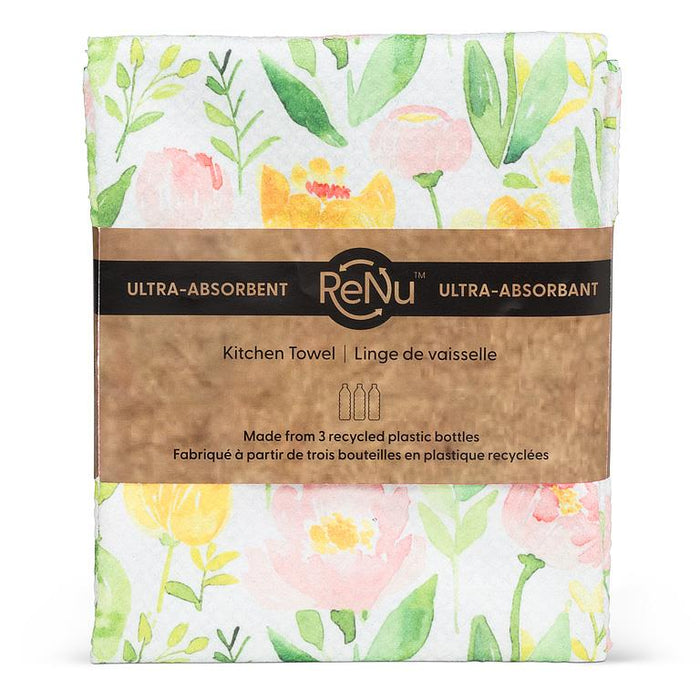 Floral kitchen towels pack of 2 with branded band eco friendly packaging
