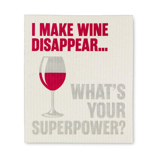 funny text Swedish dishcloth wine quote I make wine disappear reusable eco friendly cleaning cloth