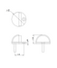 Technical drawing showing dimensions of the GSH 200 low rise commercial floor stop
