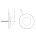 Technical drawing showing dimensions of the GSH 240 commercial wall stop