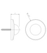 Technical drawing showing dimensions of the GSH 240B commercial wall stop