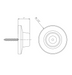 Technical drawing showing dimensions of the GSH 250 commercial wall stop