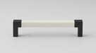 Häfele Elite Leather cabinet handle in black finish with Winter faux leather insert.