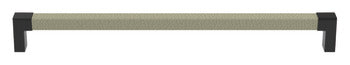 Häfele Elite Leather cabinet handle in Black Oyster finish, 256 mm center to center