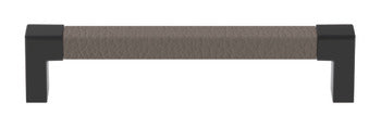 Häfele Elite Leather cabinet handle in Black Pewter finish