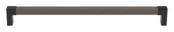 Häfele Elite Leather cabinet handle in Black Pewter finish, 256 mm center to center