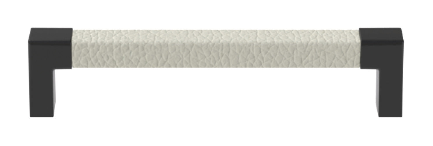 Häfele Elite Leather cabinet handle in Black Winter finish, 128 mm center to center