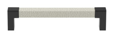 Häfele Elite Leather cabinet handle in Black Winter finish, 128 mm center to center