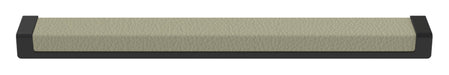 Häfele Elite Leather recessed cabinet handle in matte black with Oyster faux leather insert, 265 mm overall length and 256 mm centre-to-centre.