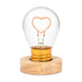 Heart neon LED lightbulb with wooden base decorative lighting set