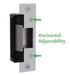 HES 5200 Series electric strike showing horizontal adjustability feature