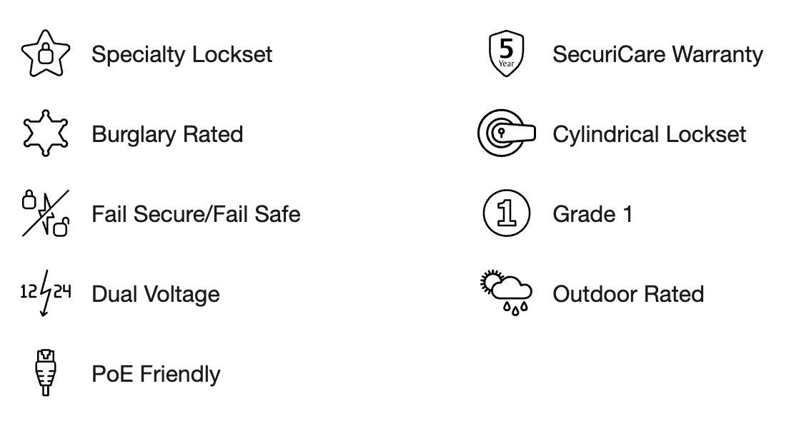 Key features and certifications of HES 5200 Series electric strike