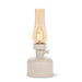 Ivory rechargeable lantern LED lamp with smoke glass chimney and Edison bulb