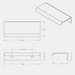 Technical dimension drawing of a CBH 261 Drawer Edge Pull, showing multiple orthographic views with measurements on a light gray background.
