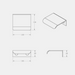 Technical dimension drawing of a CBH 262 Drawer Edge Pull shown from multiple angles on a light gray background, with measurements.
