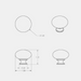 Technical line drawing showing a CBH 502 Classic Dome Cabinet Knob from three angles with dimensions.