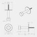 Technical drawing of a CBH 86 Cylindrical Peg Coat Hook with dimensions