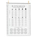 Kitchen conversion cotton dish towel with measurement guide design for cooking and baking