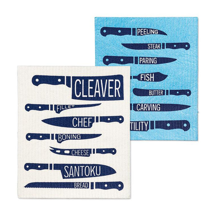 Swedish dishcloth set with knife design reusable eco friendly kitchen cloth