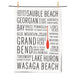 Lake Huron names kitchen towel set of 2 cotton dish towels with black typography design