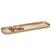 Large gold oval tray decorative tray angled side view