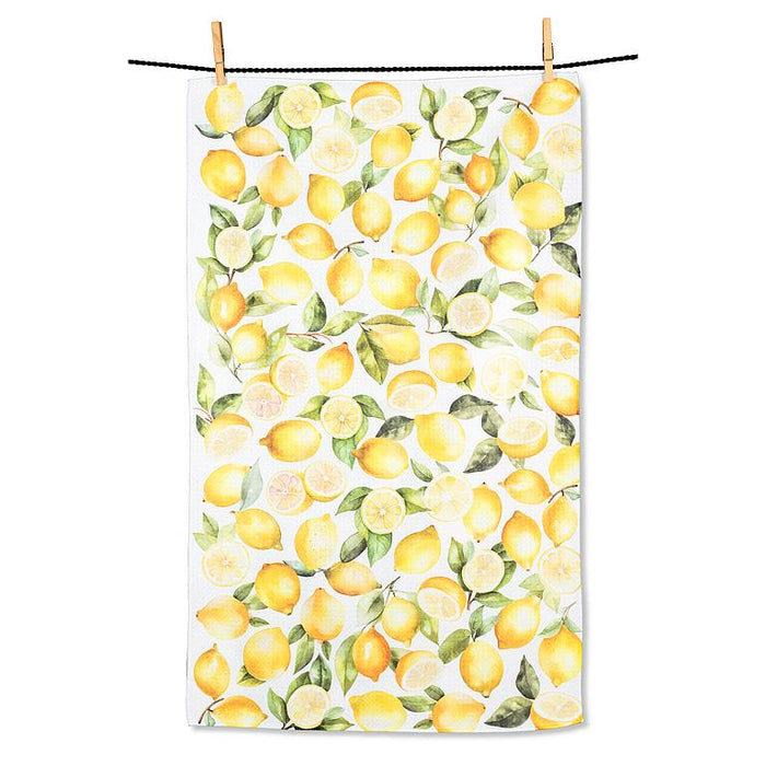 Lemon kitchen towels pack of 2 hanging yellow green absorbent eco friendly dish towels