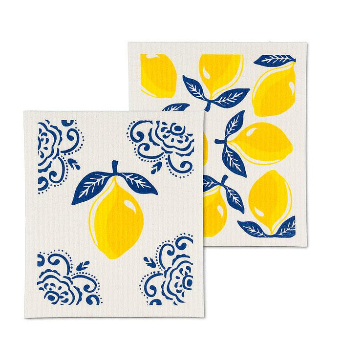 lemon design Swedish dishcloth set reusable eco friendly kitchen cleaning cloth