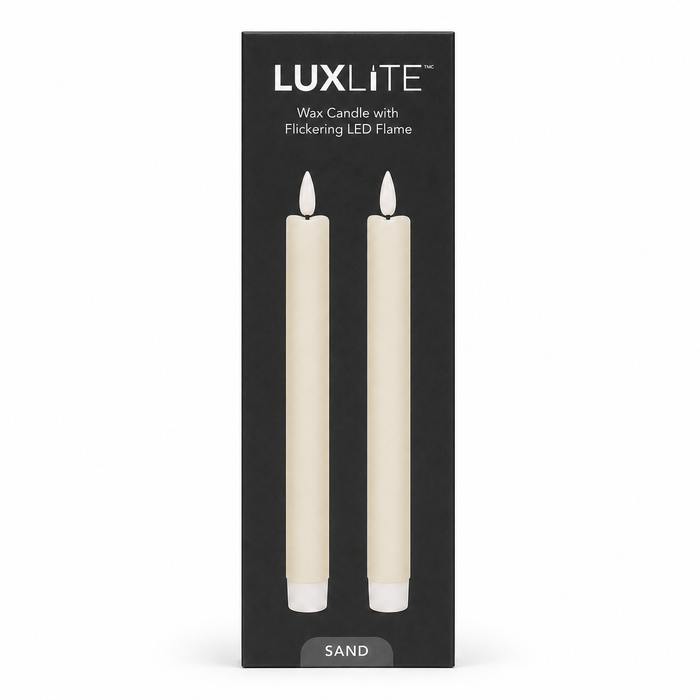Luxlite flameless LED candle collection with retail packaging