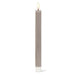 Luxlite Moon Grey LED taper candle with a warm-white flickering flame