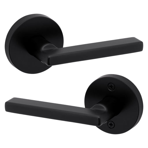 Weiser Halifax Passage Door Lever Round Matte Black Modern Interior Door Handle