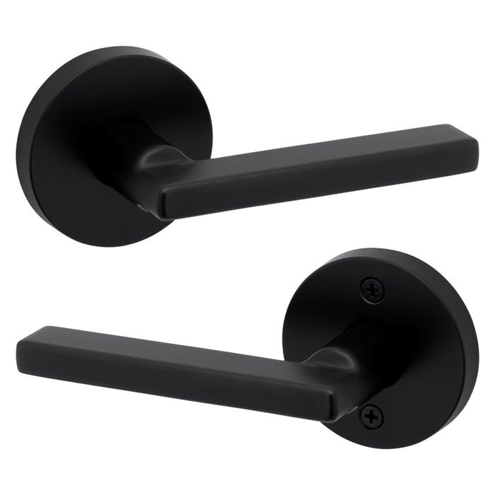 Weiser Halifax Passage Door Lever Round Matte Black Modern Interior Door Handle