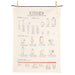 Measurement conversions kitchen towel with cooking units guide on cotton fabric