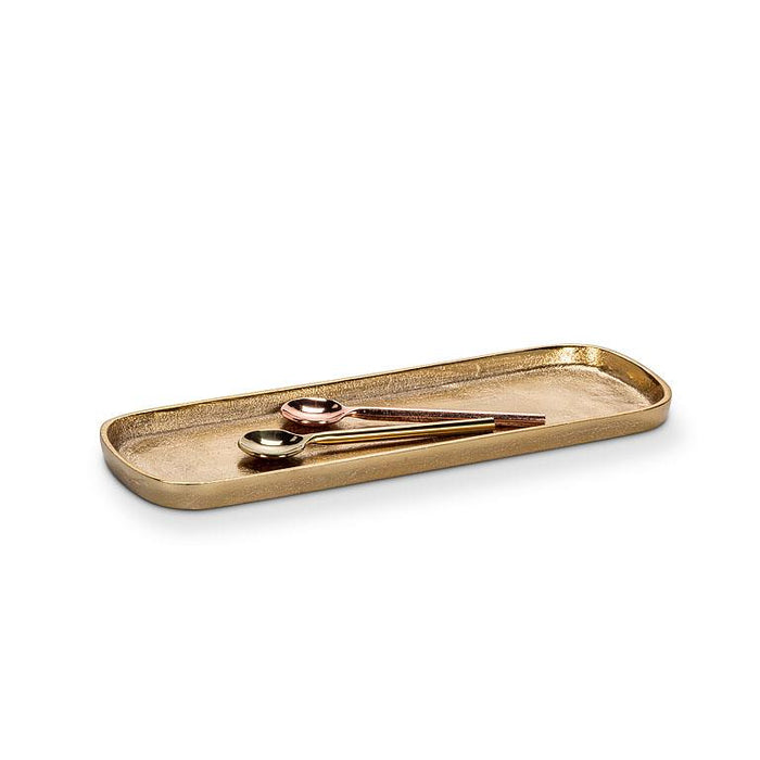 Medium oval tray in gold finish decorative display tray