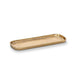 Medium oval tray stacked with matching decorative trays in gold finish