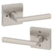 Weiser Montreal square privacy door lever set showing both handles and square rosette